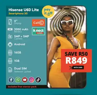 Checkers Hisense U60 Lite Smartphone 3G offer