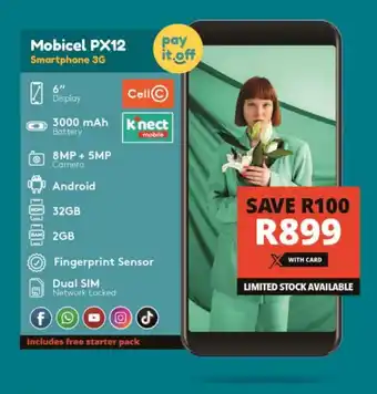 Checkers Mobicel PX12 Smartphone 3G offer