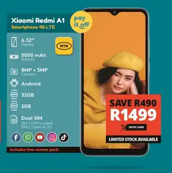 Checkers Xiaomi Redmi A1 Smartphone 4G LTE offer
