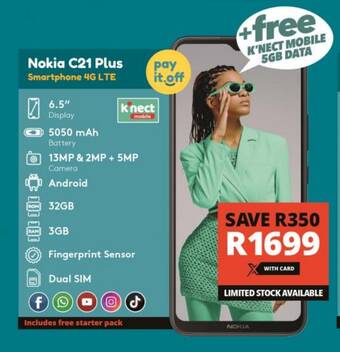Checkers Nokia C21 Plus Smartphone 4G LTE offer