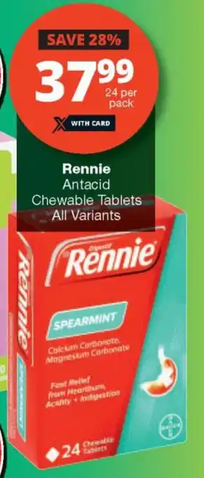 Checkers Rennie Antacid Chewable Tablets All Variants offer