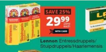 Checkers Lennon Entressdruppels/ Stuipdruppels/Haarlemensis offer
