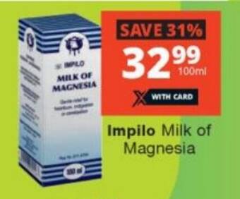 Checkers Impilo Milk of Magnesia offer