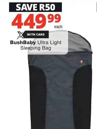 Checkers BushBaby Ultra Light Sleeping Bag offer