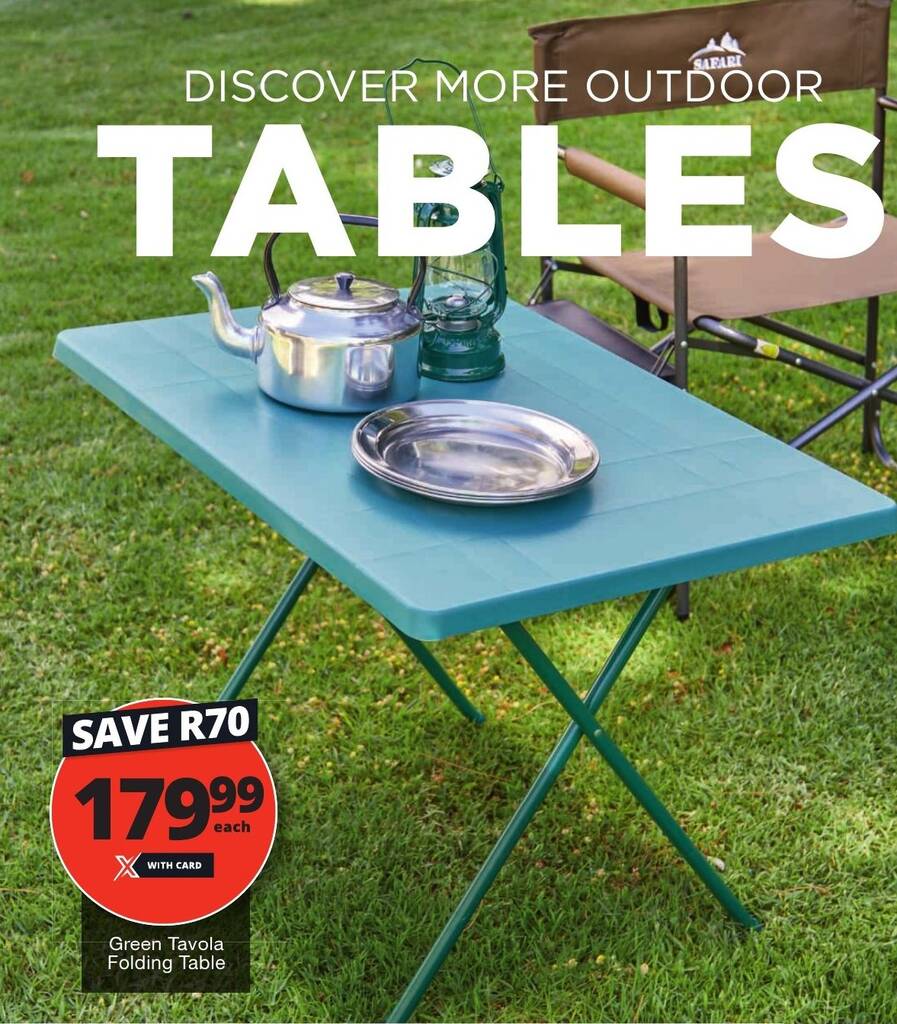 Green Tavola Folding Table offer at Checkers