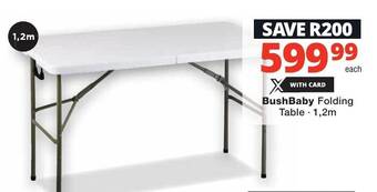 Checkers BushBaby Folding Table 1,2m offer