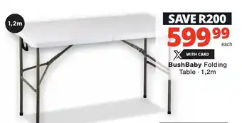 Checkers BushBaby Folding Table 1,2m offer
