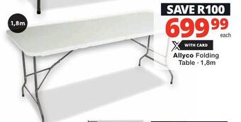 Checkers Allyco Folding Table 1,8m offer