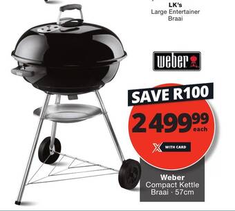 Checkers Weber Compact Kettle Braai 57cm offer