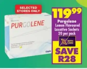 Shoprite Purgolene Lemon Flavoured Laxative Sachets 20 per pack offer