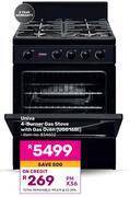 Game Univa 4 burner gas stove with gas oven ug016bi offer