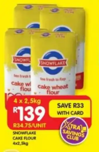 Shoprite SNOWFLAKE CAKE FLOUR 4x2,5kg offer