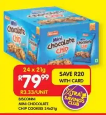 Shoprite BISCONNI MINI CHOCOLATE CHIP COOKIES 24x21g offer