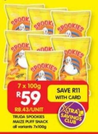 Shoprite TRUDA SPOOKIES MAIZE PUFF SNACK all variants 7x100g offer