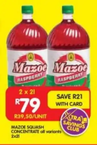 MAZOE SQUASH CONCENTRATE all variants 2x2L
