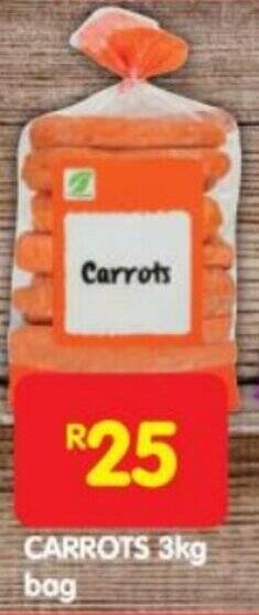 Shoprite CARROTS 3kg bag offer