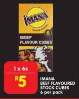 Shoprite IMANA BEEF FLAVOURED STOCK CUBES 6 per pack offer