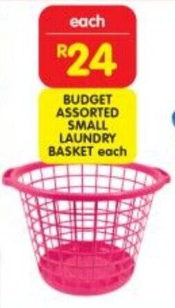 Shoprite BUDGET ASSORTED SMALL LAUNDRY BASKET each offer
