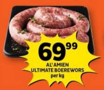 Shoprite AL'AMIEN ULTIMATE BOEREWORS per kg offer