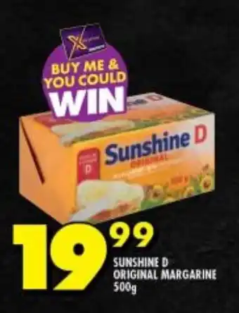 Shoprite SUNSHINE D ORIGINAL MARGARINE 500g offer