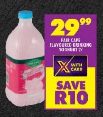 Shoprite FAIR CAPE FLAVOURED DRINKING YOGHURT 2L offer