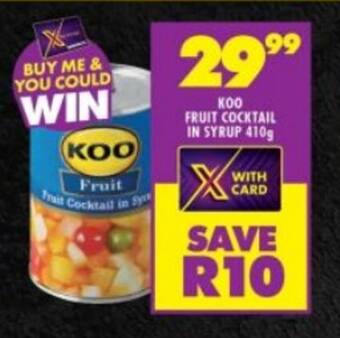 Shoprite KOO FRUIT COCKTAIL IN SYRUP 410g offer