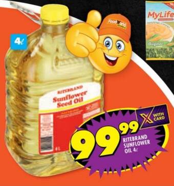 Shoprite RITEBRAND SUNFLOWER OIL 4L offer