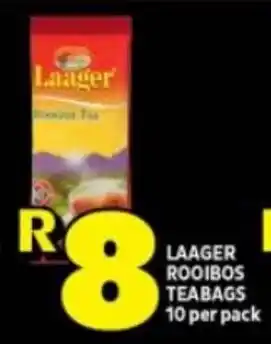 Shoprite LAAGER ROOIBOS TEABAGS 10 per pack offer