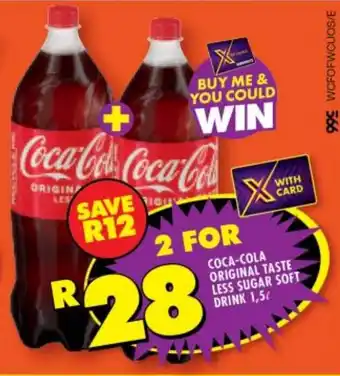 Shoprite COCA-COLA ORIGINAL TASTE LESS SUGAR SOFT DRINK 1,5L offer