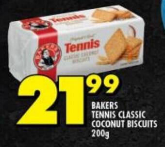 Shoprite BAKERS TENNIS CLASSIC COCONUT BISCUITS 200g offer
