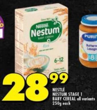 Shoprite NESTLÉ NESTUM STAGE 1 BABY CEREAL all variants 250g each offer