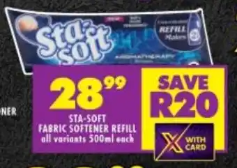Shoprite STA-SOFT FABRIC SOFTENER REFILL all variants 500ml each offer