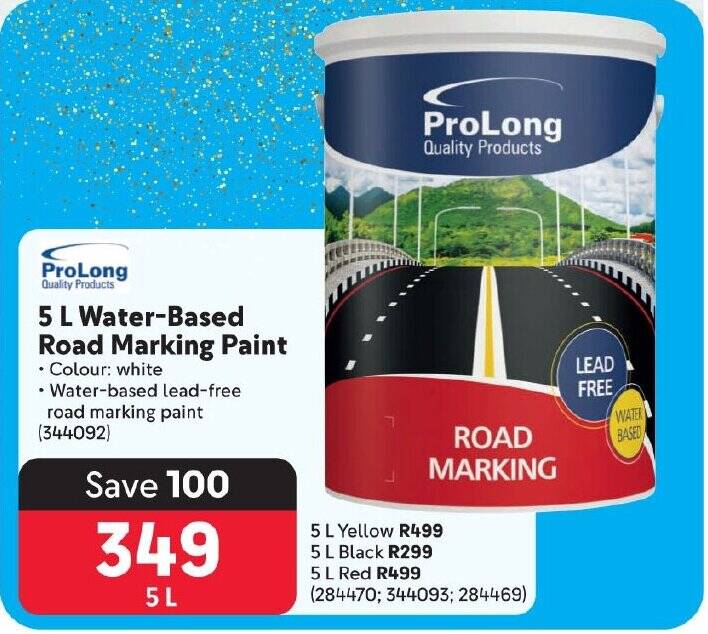 ProLong 5 L WaterBased Road Marking Paint offer at Makro