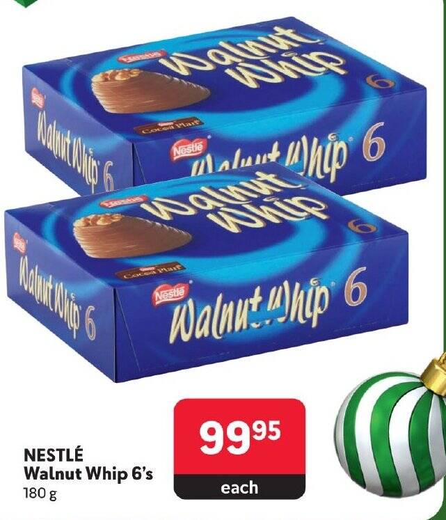 NESTLÉ Walnut Whip 6's 180g offer at Makro