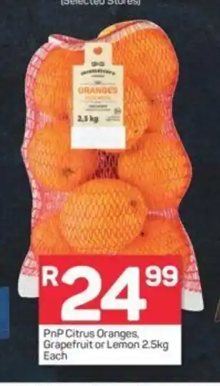 Pick n Pay PnP Citrus Oranges, Grapefruit or Lemon 2.5kg offer