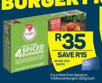 Pick n Pay Fry's Meat Free Spiced or Traditional Burgers 320g offer
