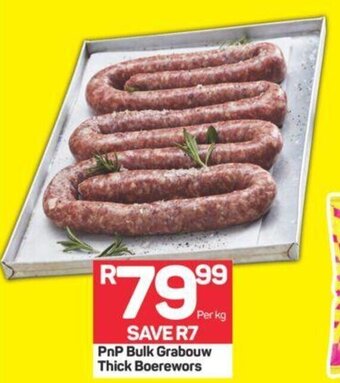 Pick n Pay PnP Bulk Grabouw Thick Boerewors offer