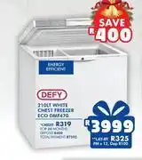 Russells Defy 210l white chest freezer eco dmf470 offer