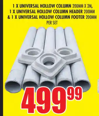 Boxer Build 1x Universal Hollow Column 200mmx2m, 1x Universal Hollow Column Header 200mm, 1x Universal Hollow Column Footer 200mm per set offer