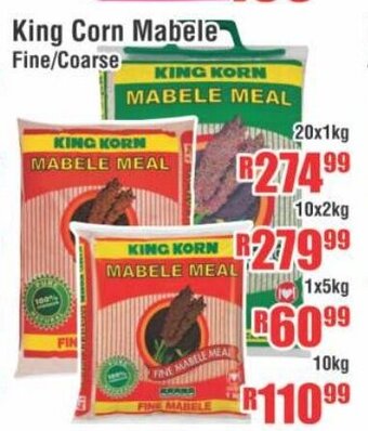 Devland Cash And Carry King Corn Mabele Fine Coarse 20x1kg offer