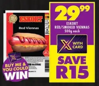 Shoprite ESKORT RED/SMOKED VIENNAS 500g each offer