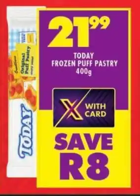 Shoprite TODAY FROZEN PUFF PASTRY 400g offer