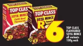 Shoprite TOP CLASS FLAVOURED SOYA MINCE all variants 100g each offer