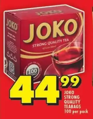 Shoprite JOKO STRONG QUALITY TEABAGS 100 per pack offer