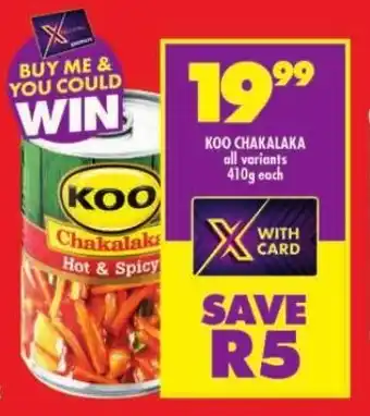 Shoprite KOO CHAKALAKA all variants 410g each offer