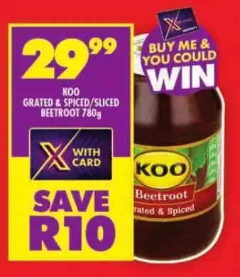 Shoprite KOO GRATED & SPICED/SLICED BEETROOT 780g offer