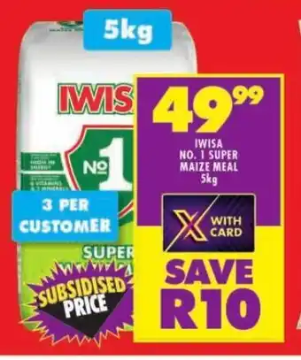 Shoprite IWISA NO. 1 SUPER MAIZE MEAL 5kg offer