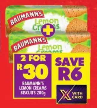 Shoprite BAUMANN'S LEMON CREAMS BISCUITS 200g offer