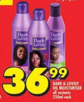Shoprite DARK & LOVELY OIL MOISTURISER all variants 250ml each offer