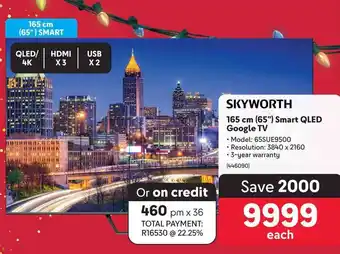 SKYWORTH 165 cm (65") Smart QLED Google TV